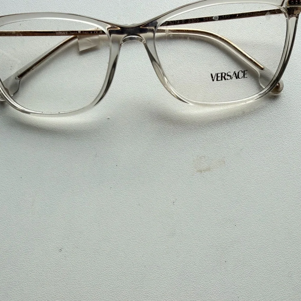 Versace Eyeglasses Gold and Clear Eyewear Chic Sophisticated Retail $310
